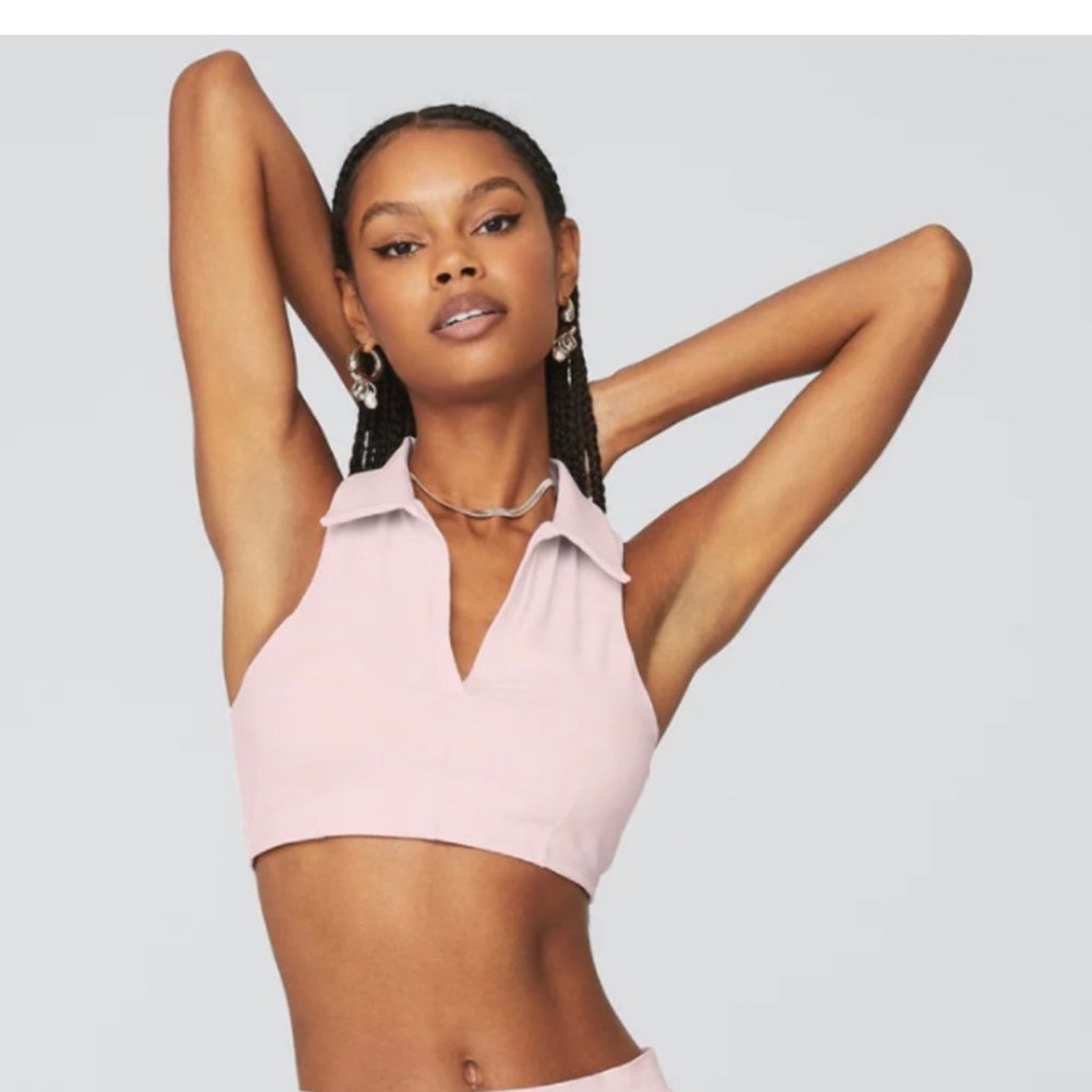 Alo Charmed Collar Bra Tank - Pink